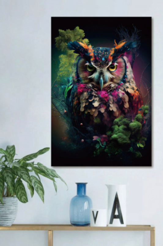 Night Owl Glass Wall Art