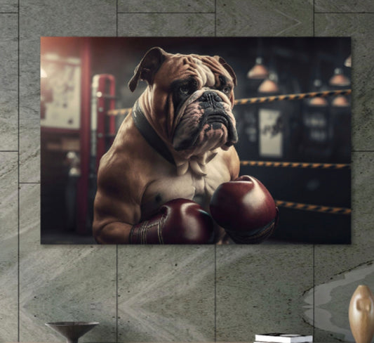 Boxing Bulldog Wall Art